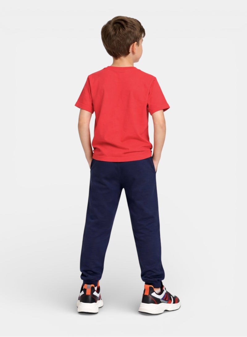 victor and jane Boys Saint Tropez T-Shirt & Navy Terry Joggers Set - Image 4